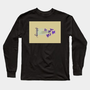 Violets for February portrait card Long Sleeve T-Shirt